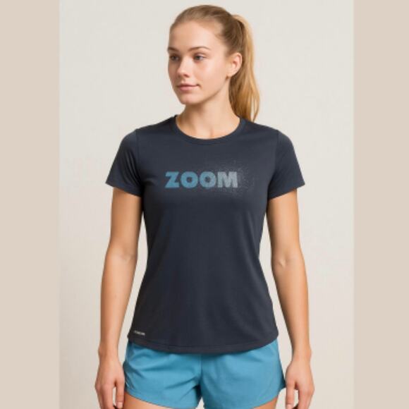 NIKE DRI-FIT Gray Short Sleeve Running Zoom Tee size Medium - Picture 1 of 11